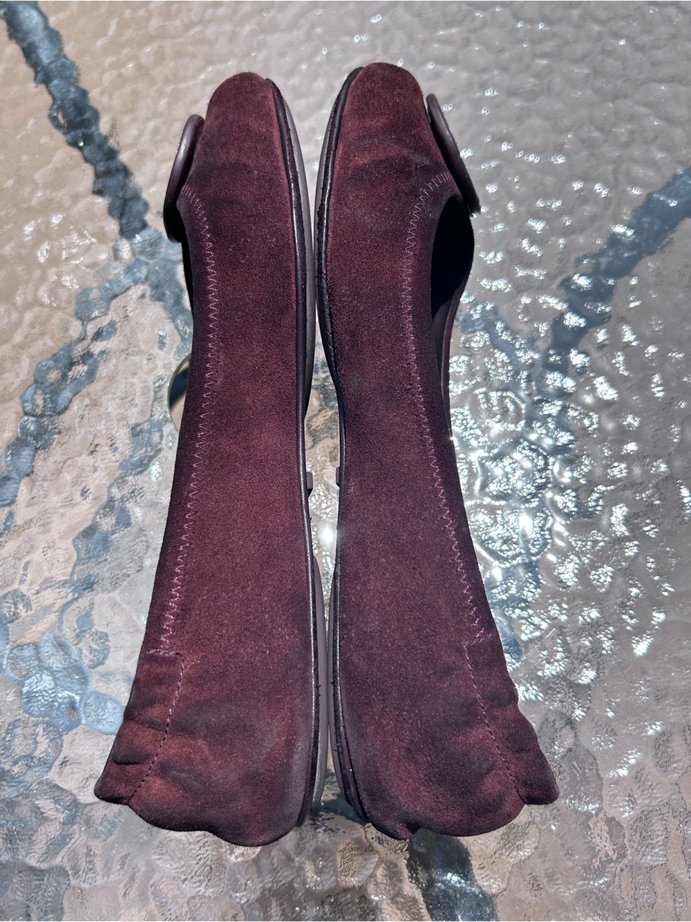 Tory Burch Women’s Size 9 M Reva Travel Ballet Flat Brown Suede Rubber Sole Logo - Picture 2 of 9